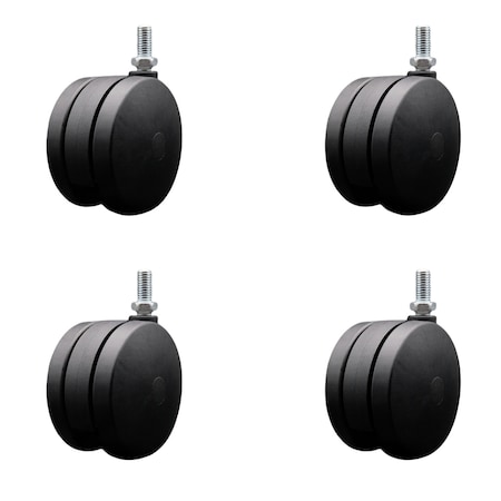 Service Caster 4'' Extra Large Heavy Duty Twin Wheel Caster 1/2 Threaded Stem , 4PK SCC-UHTS02S100-NYS-121310-4